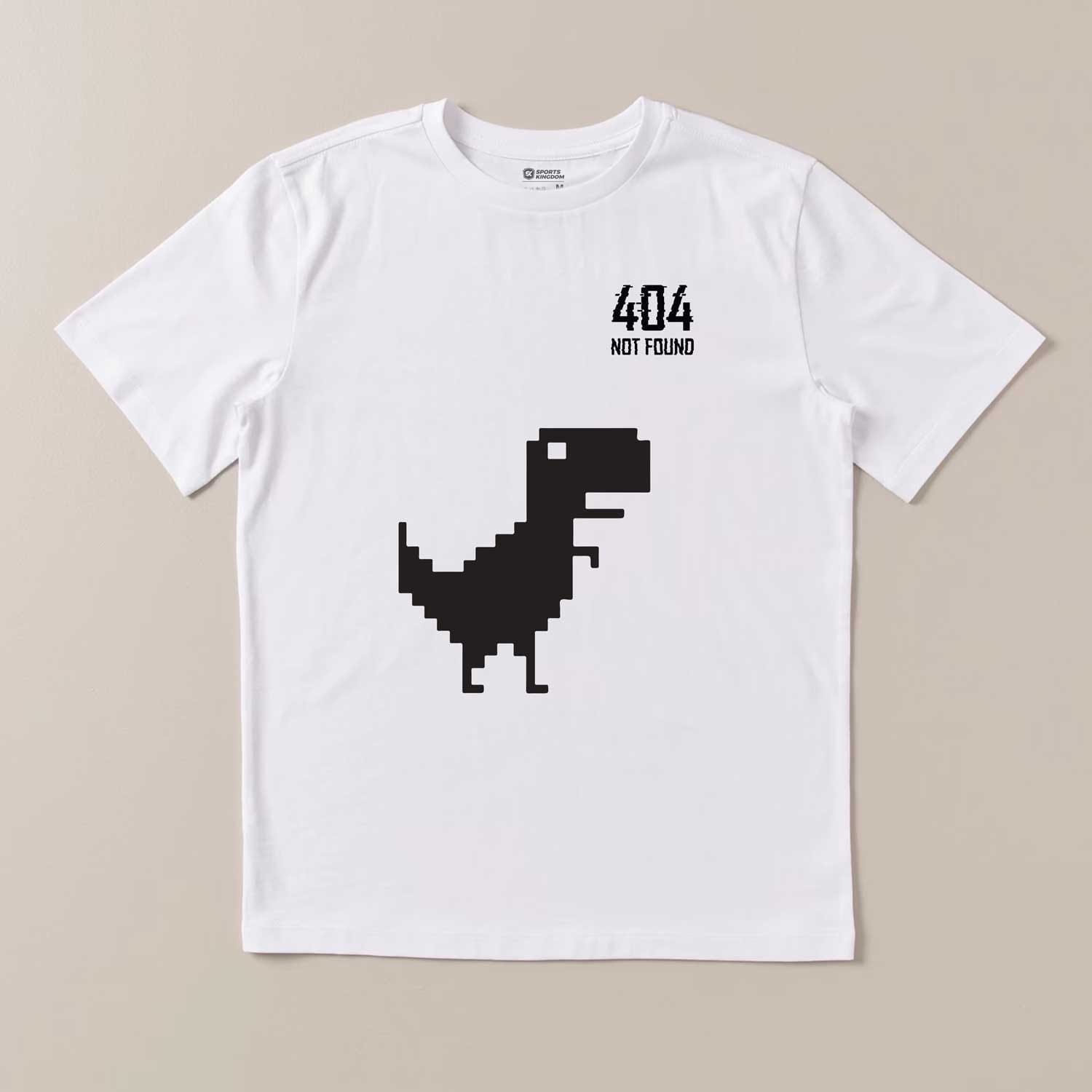 404 Not Found Dinosaur Graphic Black T-Shirt - Image 4