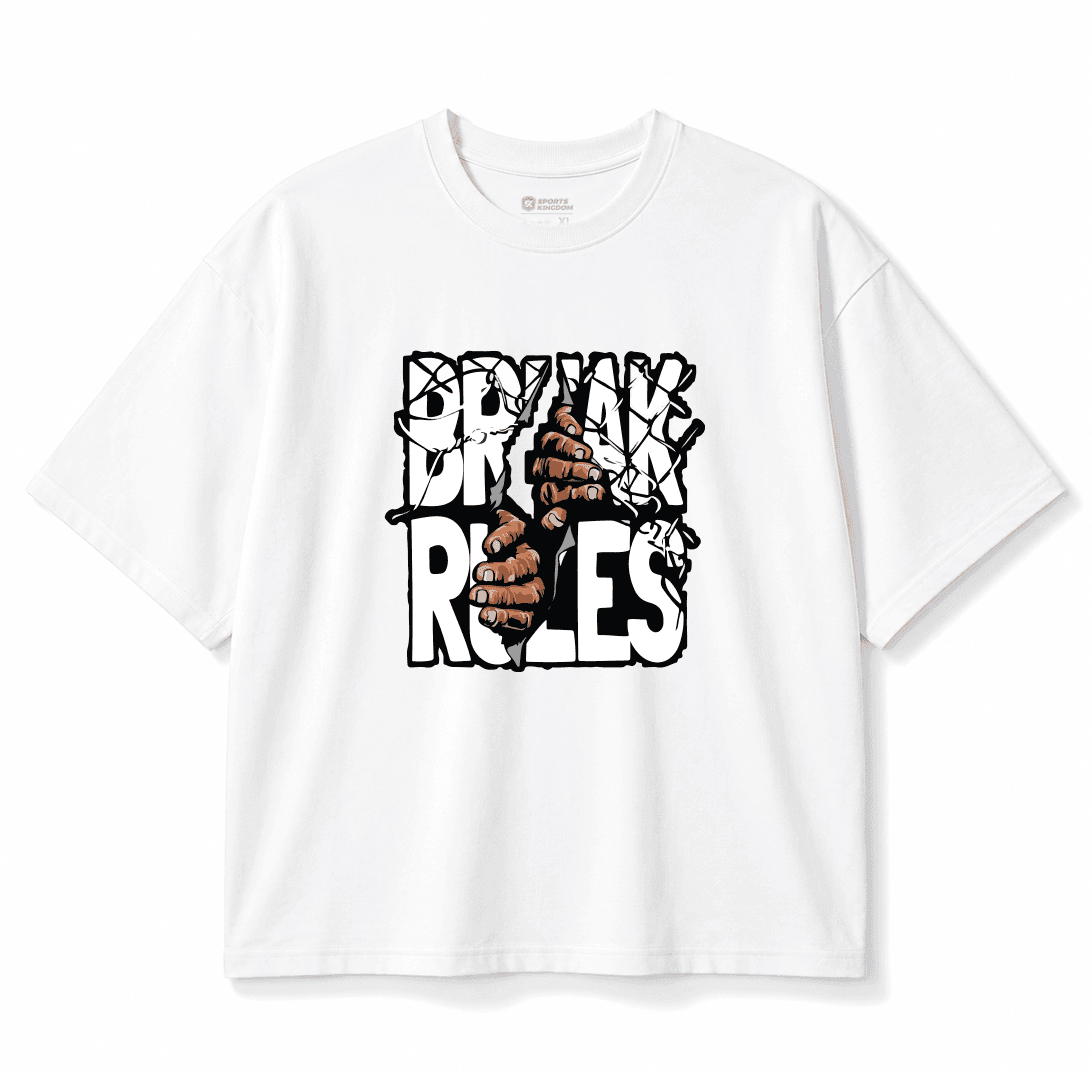 Break Rules Oversized Black Graphic T-Shirt – Streetwear Style - Image 2