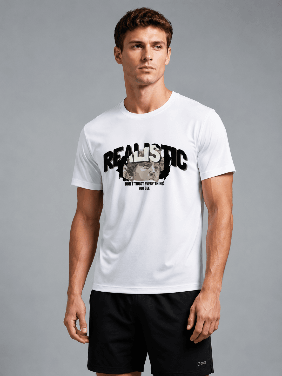 Realistic Graphic White T-Shirt – Premium - Image 2