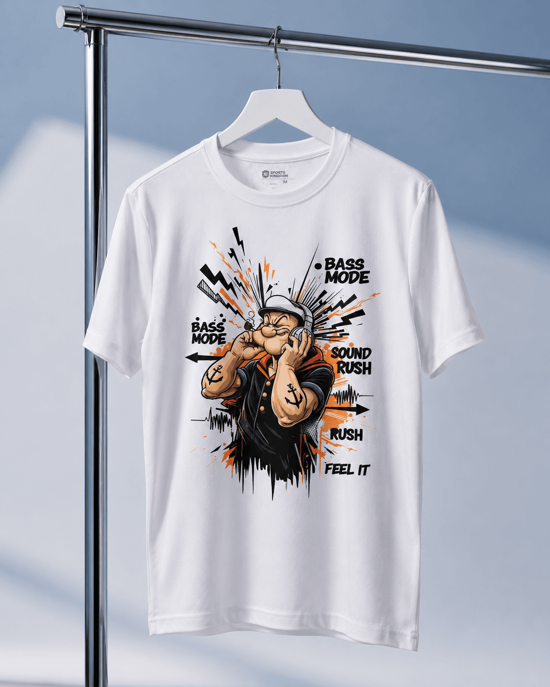 Bass Mode Graphic White T-Shirt – Music Streetwear Cotton Tee - Image 3