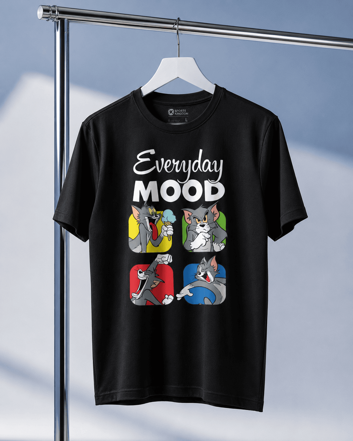 Everyday Mood Funny Cat Graphic Black T-Shirt – Premium Cotton Casual Tee - Image 3