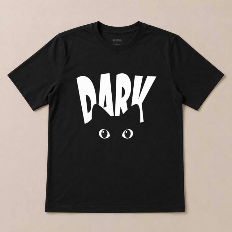 Dark Cat Eyes Graphic Black T-Shirt | Premium Cotton Unisex Tee