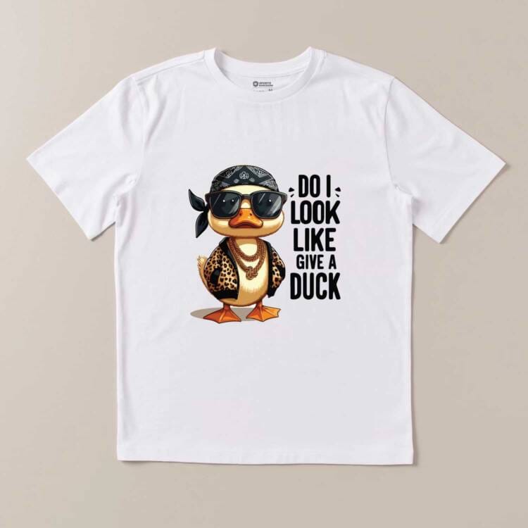 Do I Look Like I Give a Duck Graphic white T-Shirt – Funny Duck Streetwear Tee