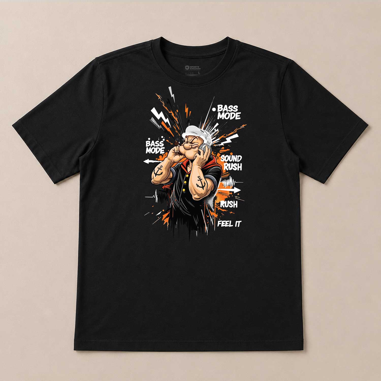 Bass Mode Graphic White T-Shirt – Music Streetwear Cotton Tee - Image 4
