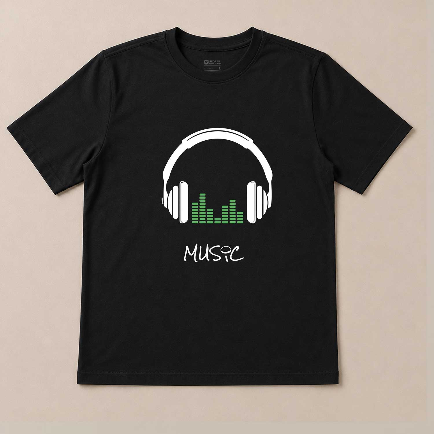 Music Headphones white T-Shirt – Minimalist Graphic Tee - Image 2