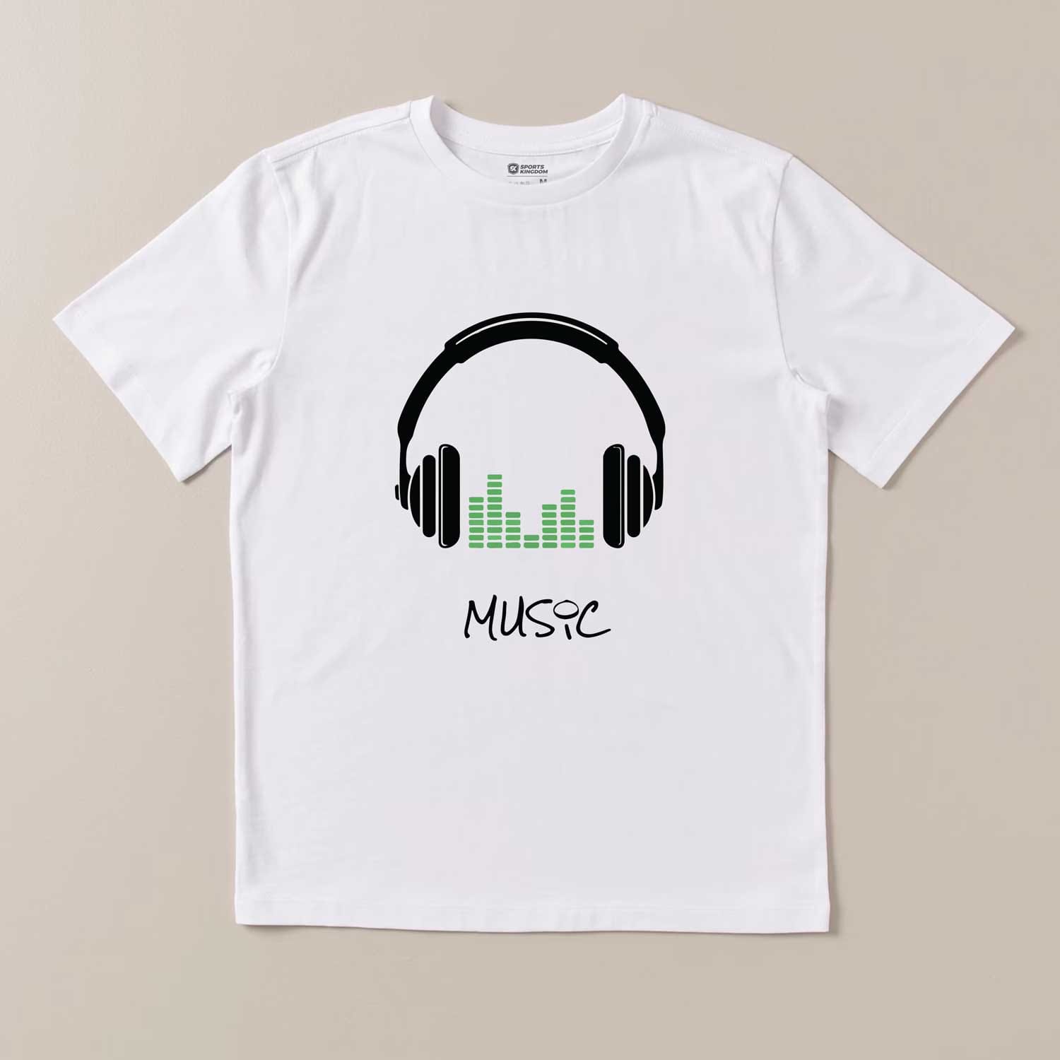 Music Headphones white T-Shirt – Minimalist Graphic Tee