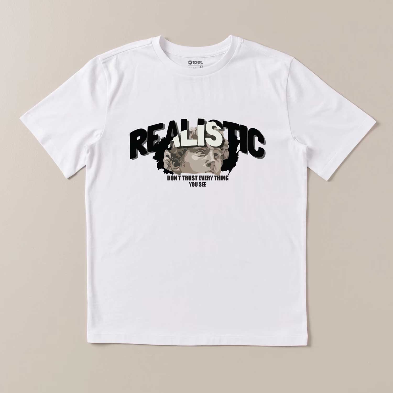 Realistic Graphic White T-Shirt – Premium